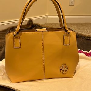 Tori Burch leather handbag with leather strap for crossbody option